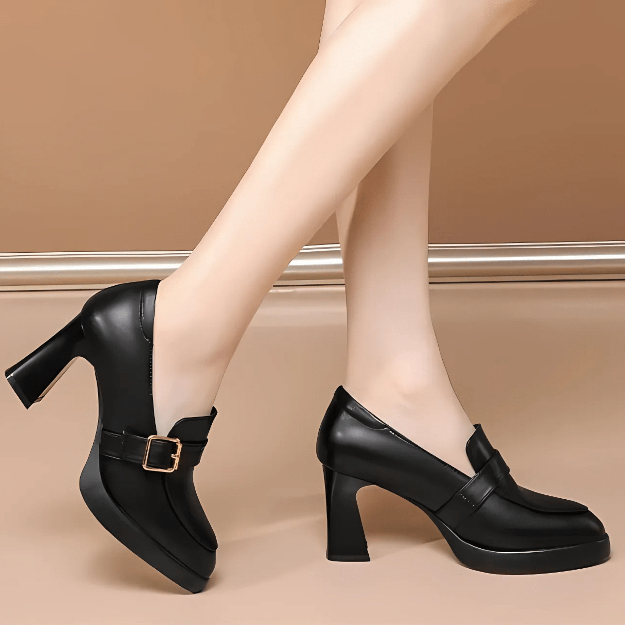 Verity | Women's Block Heel Platform Loafers