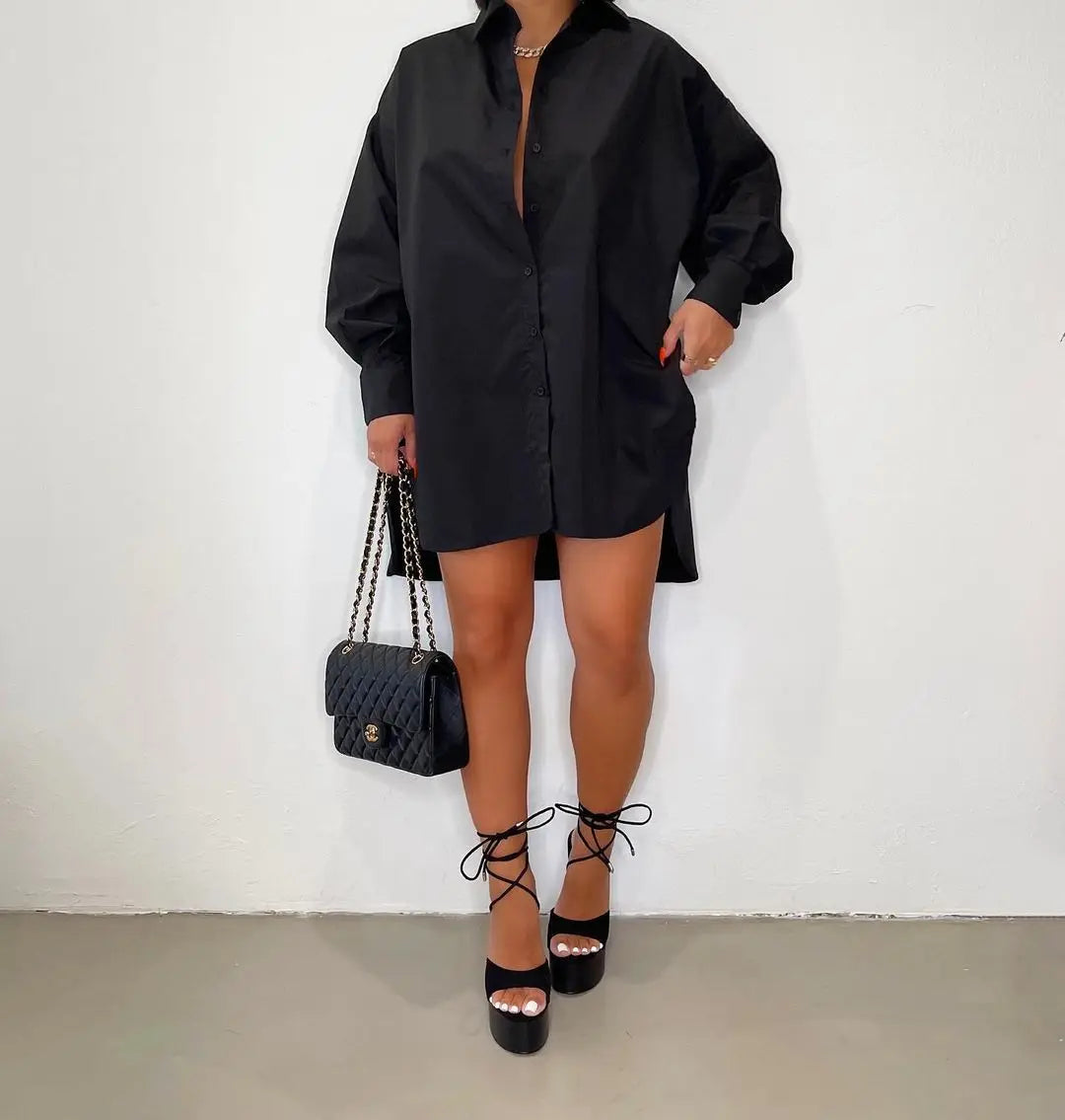 Gabby | Women's Oversized Mini Shirt Dress