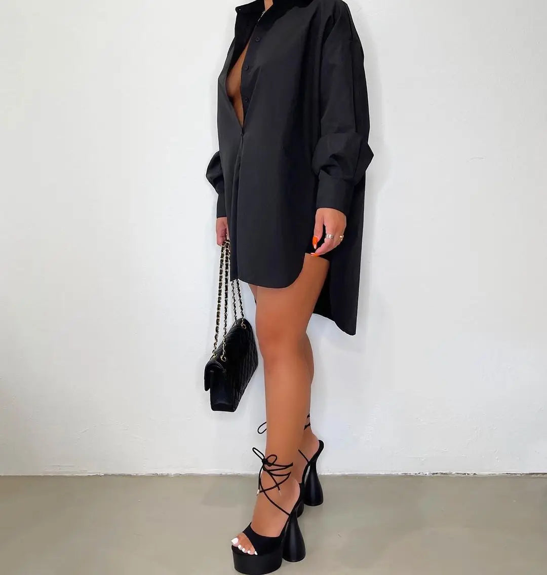 Gabby | Women's Oversized Mini Shirt Dress