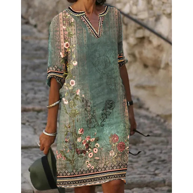 Eliza | Women's V-Neck Midi Dress