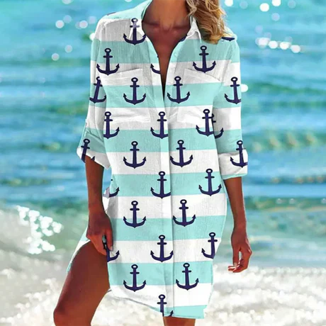 Eleanor | Women's Button-Down Mini Shirt Dress