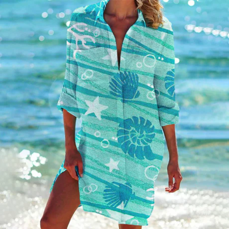 Eleanor | Women's Button-Down Mini Shirt Dress