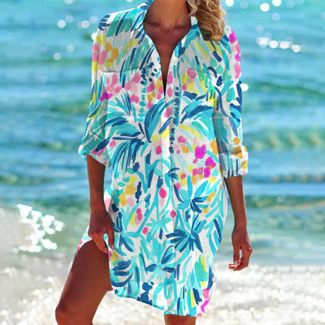 Eleanor | Women's Button-Down Mini Shirt Dress