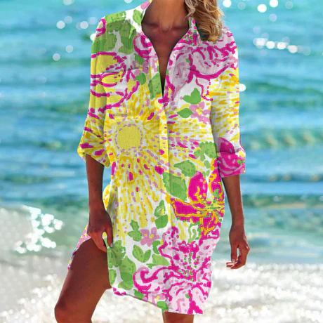 Eleanor | Women's Button-Down Mini Shirt Dress