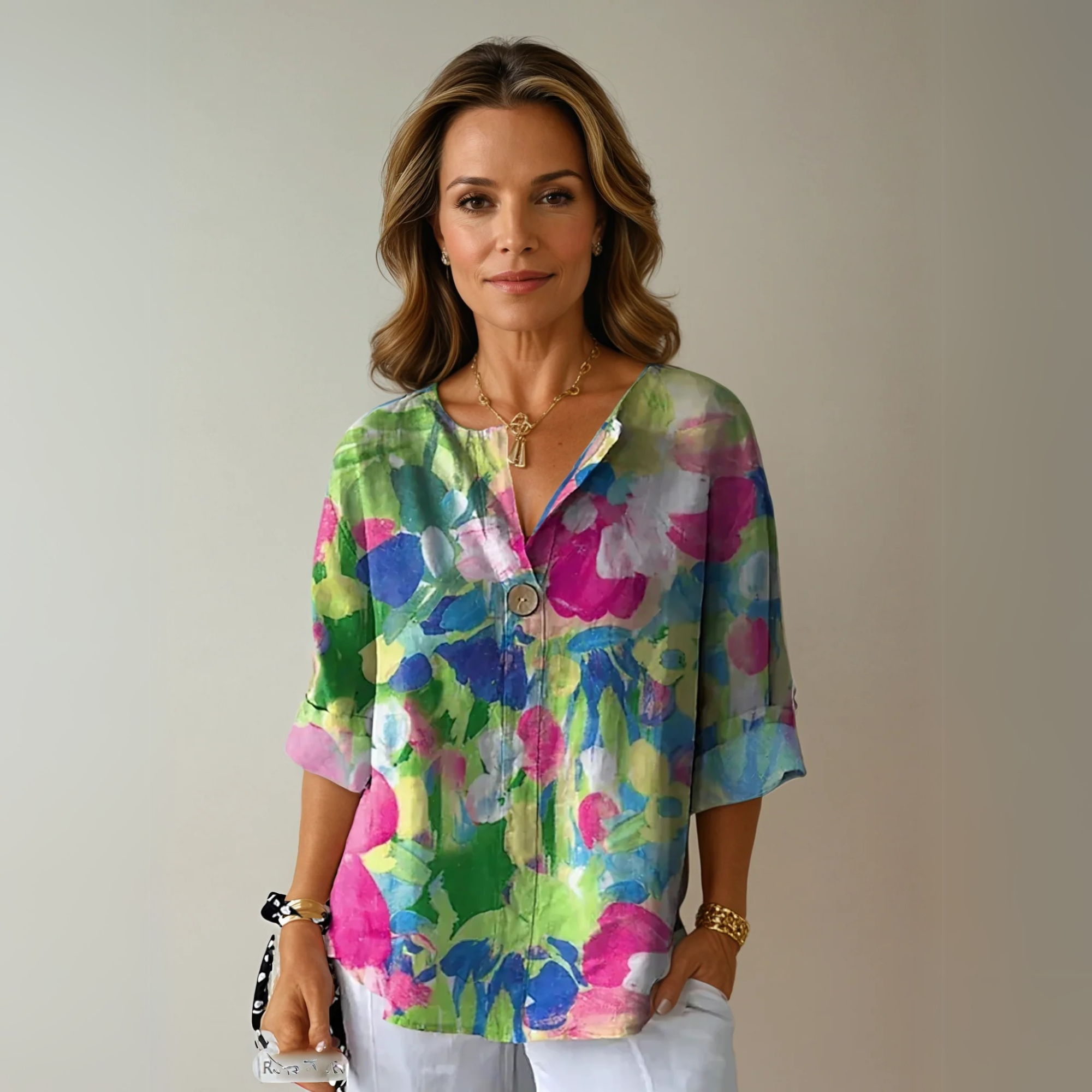 Cassidy | Women's Floral Print Button-Down Blouse