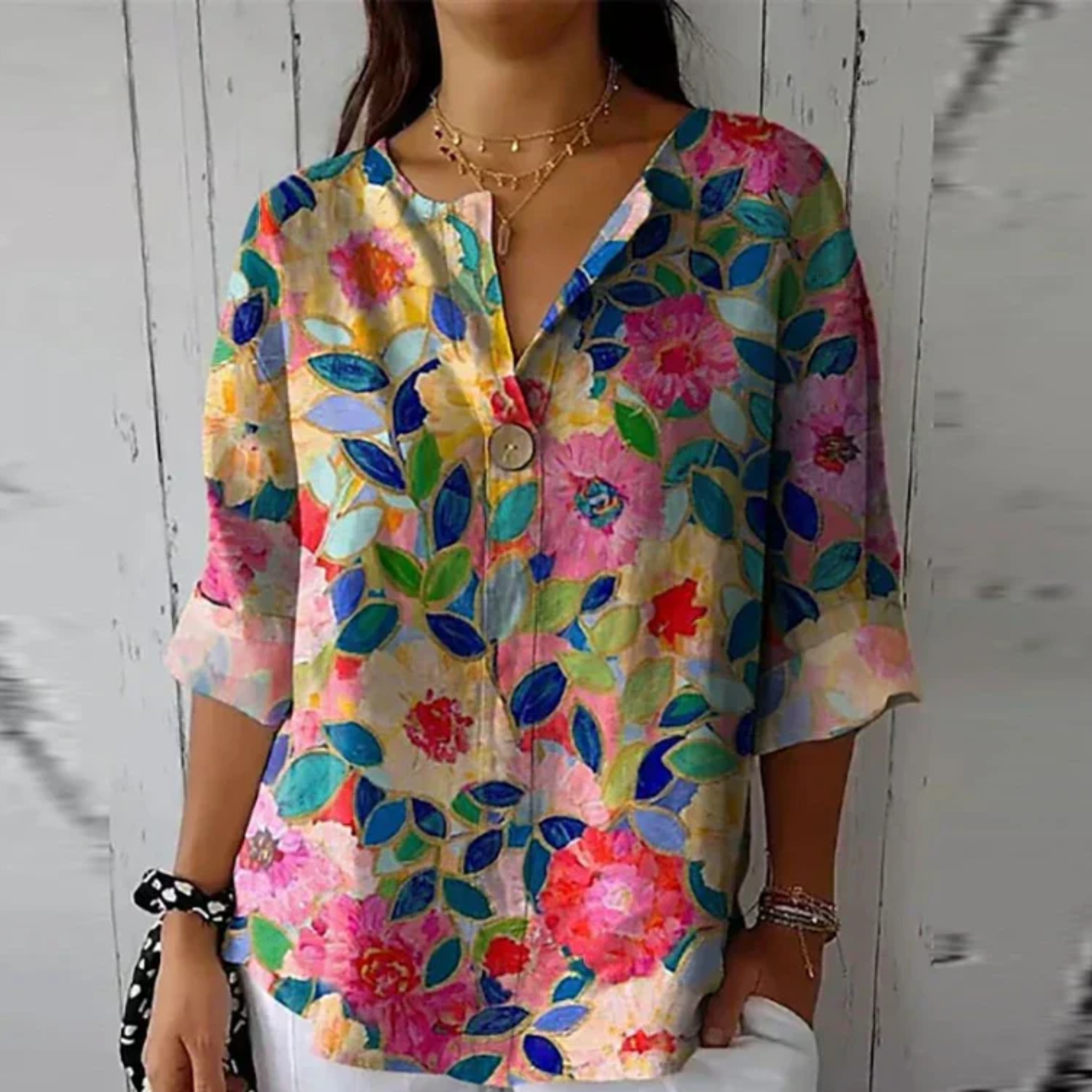 Cassidy | Women's Floral Print Button-Down Blouse