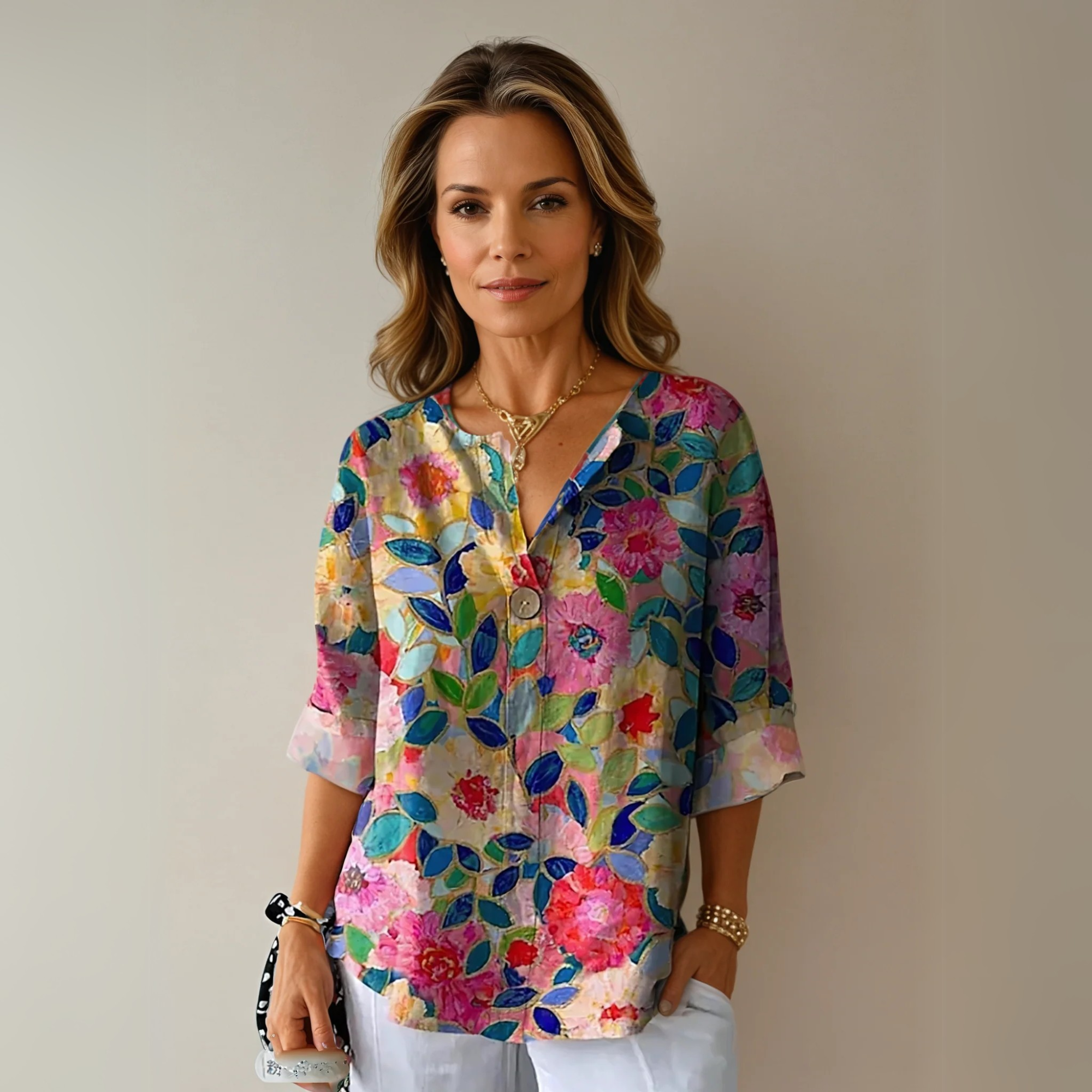 Cassidy | Women's Floral Print Button-Down Blouse