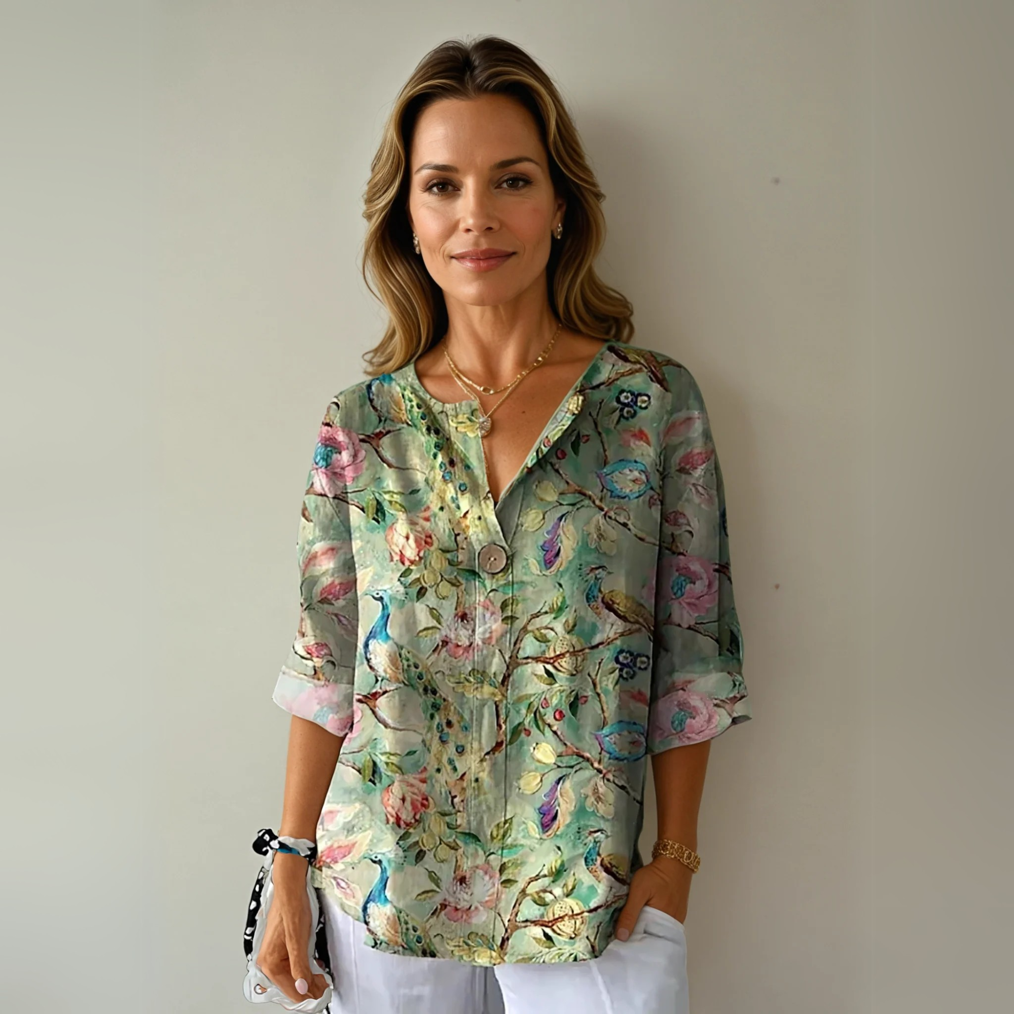 Cassidy | Women's Floral Print Button-Down Blouse