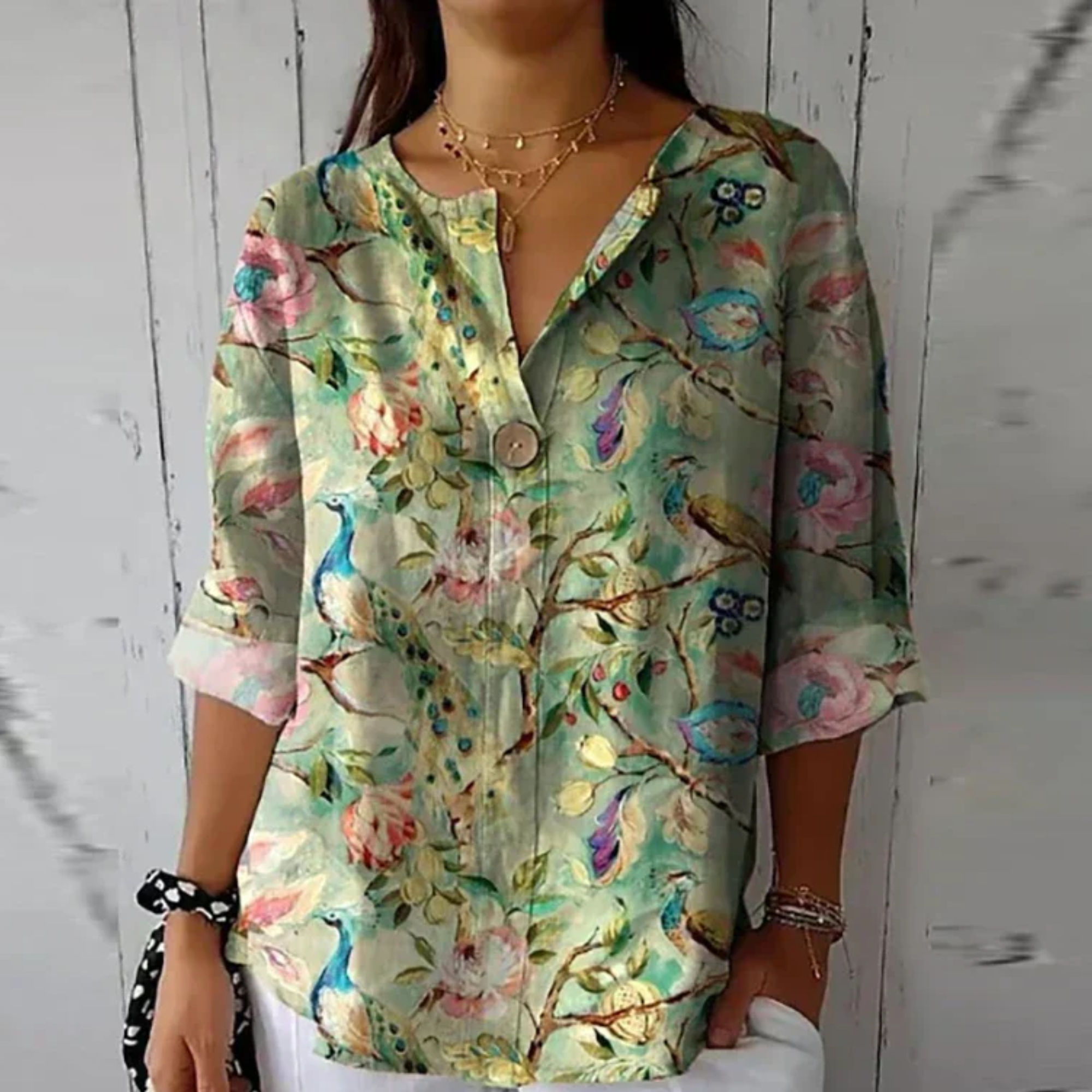 Cassidy | Women's Floral Print Button-Down Blouse