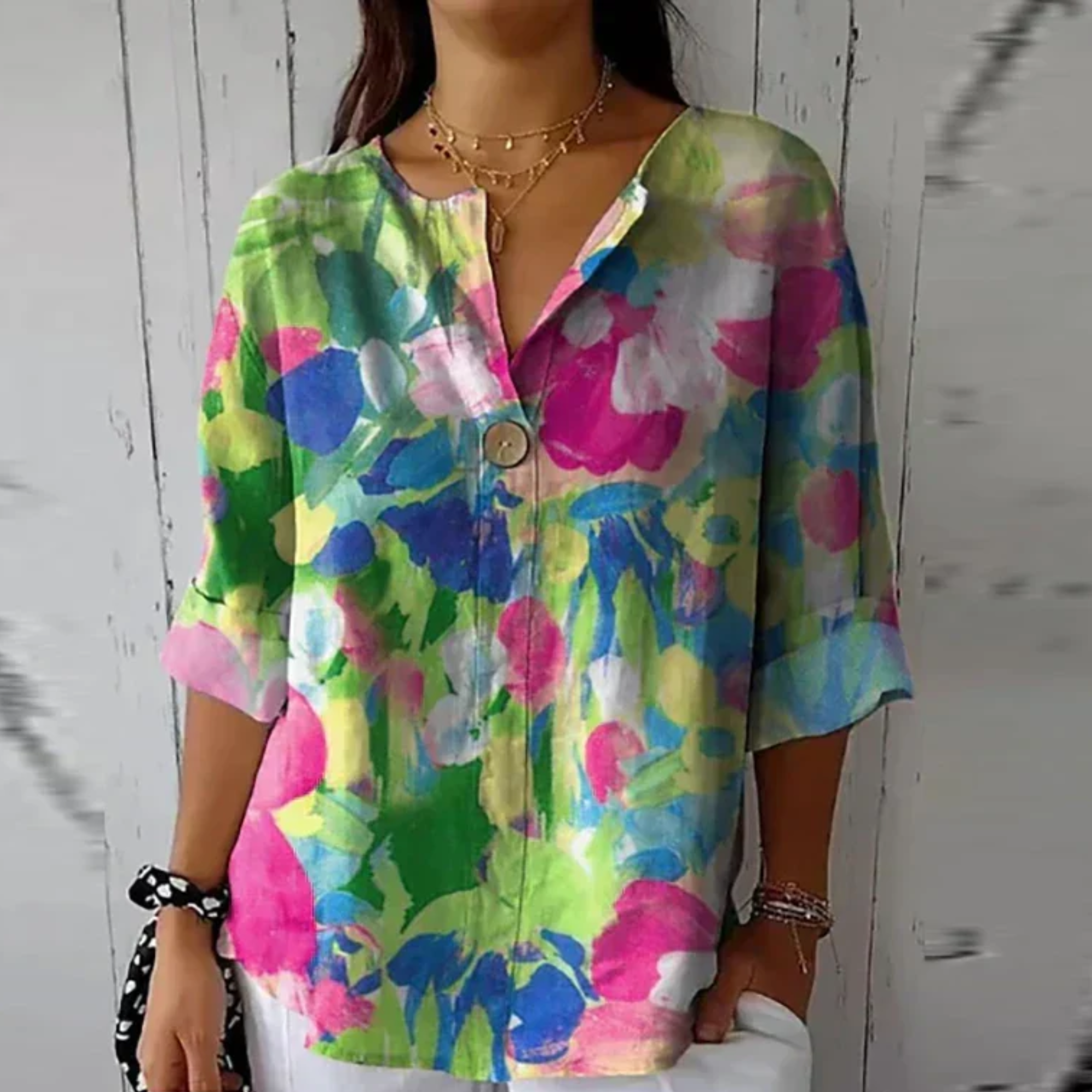 Cassidy | Women's Floral Print Button-Down Blouse