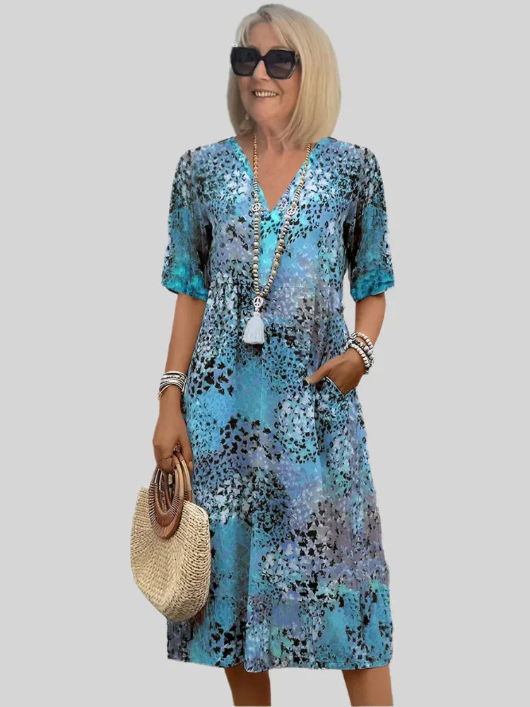 Ember | Women's V-Neck Casual Midi Dress