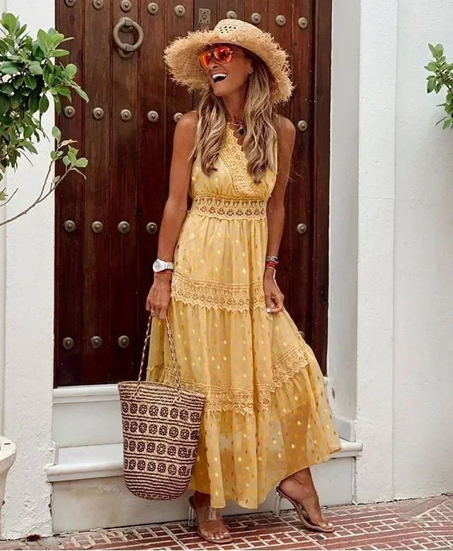 Edwina | Women's Sleeveless A-Line Maxi Dress
