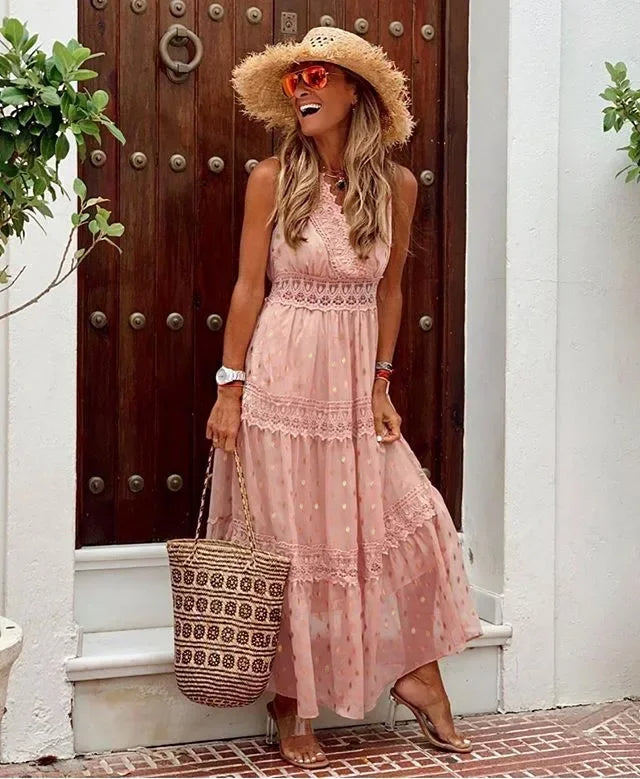 Edwina | Women's Sleeveless A-Line Maxi Dress