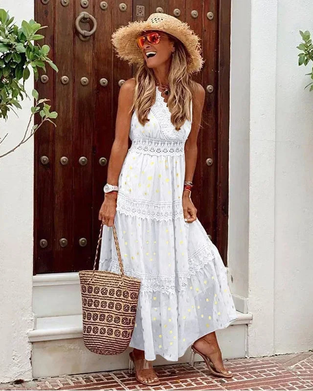 Edwina | Women's Sleeveless A-Line Maxi Dress