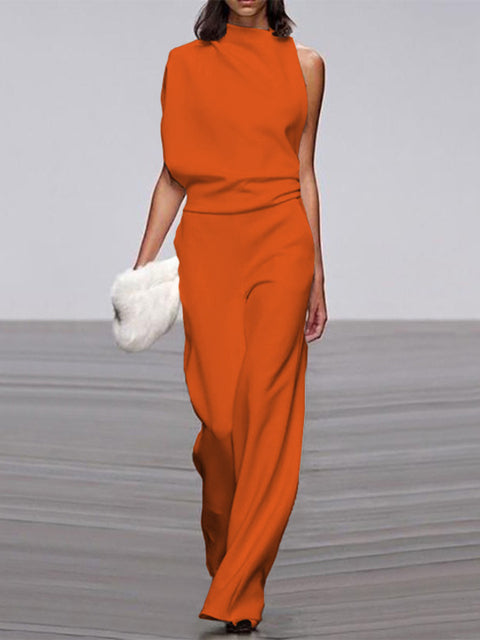 Estelle | Women's One Shoulder Wide Leg Jumpsuit