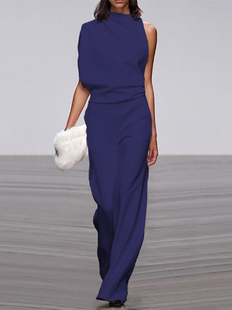 Estelle | Women's One Shoulder Wide Leg Jumpsuit