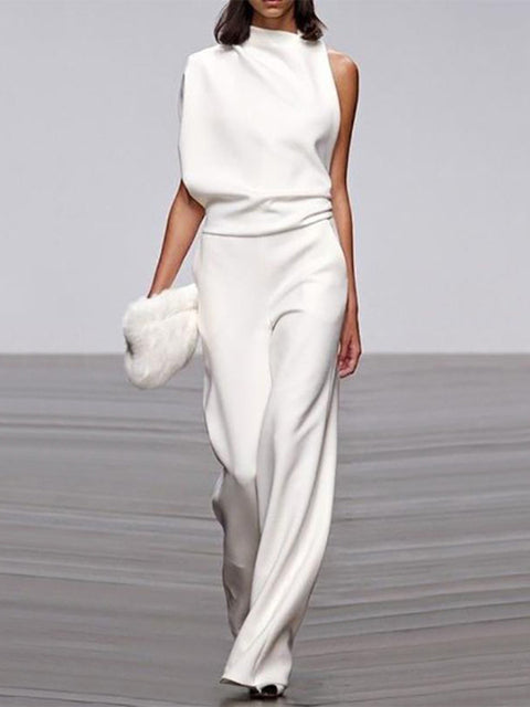 Estelle | Women's One Shoulder Wide Leg Jumpsuit