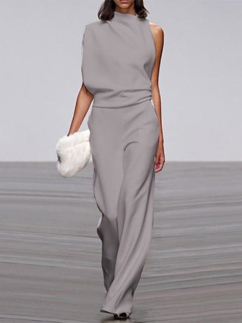 Estelle | Women's One Shoulder Wide Leg Jumpsuit