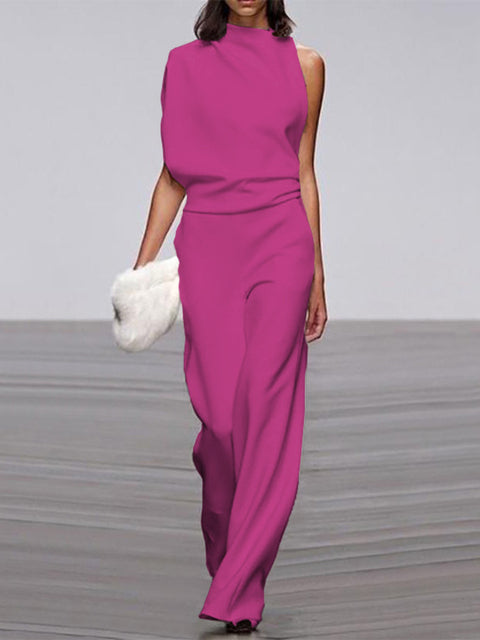 Estelle | Women's One Shoulder Wide Leg Jumpsuit