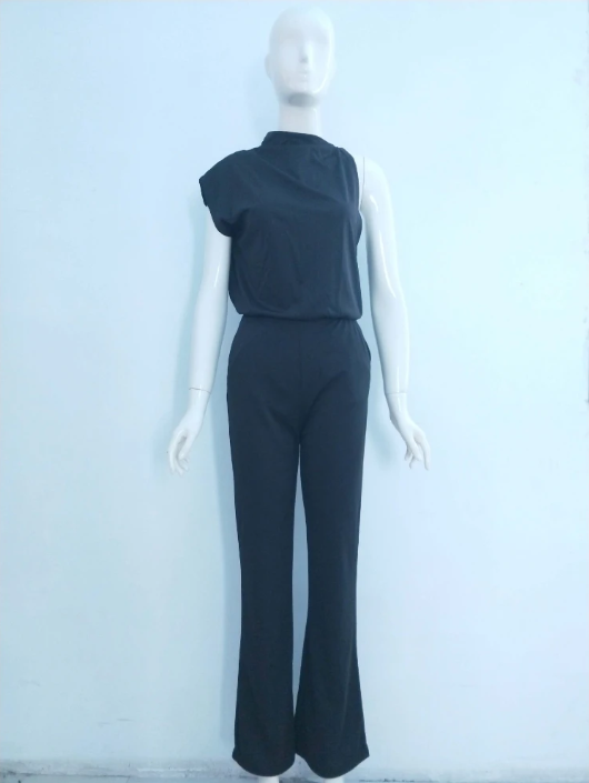 Estelle | Women's One Shoulder Wide Leg Jumpsuit