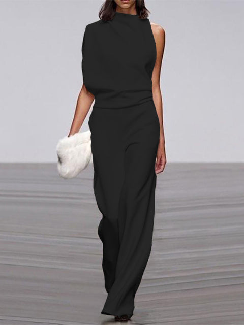 Estelle | Women's One Shoulder Wide Leg Jumpsuit