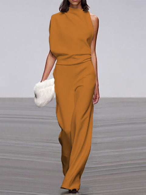 Estelle | Women's One Shoulder Wide Leg Jumpsuit