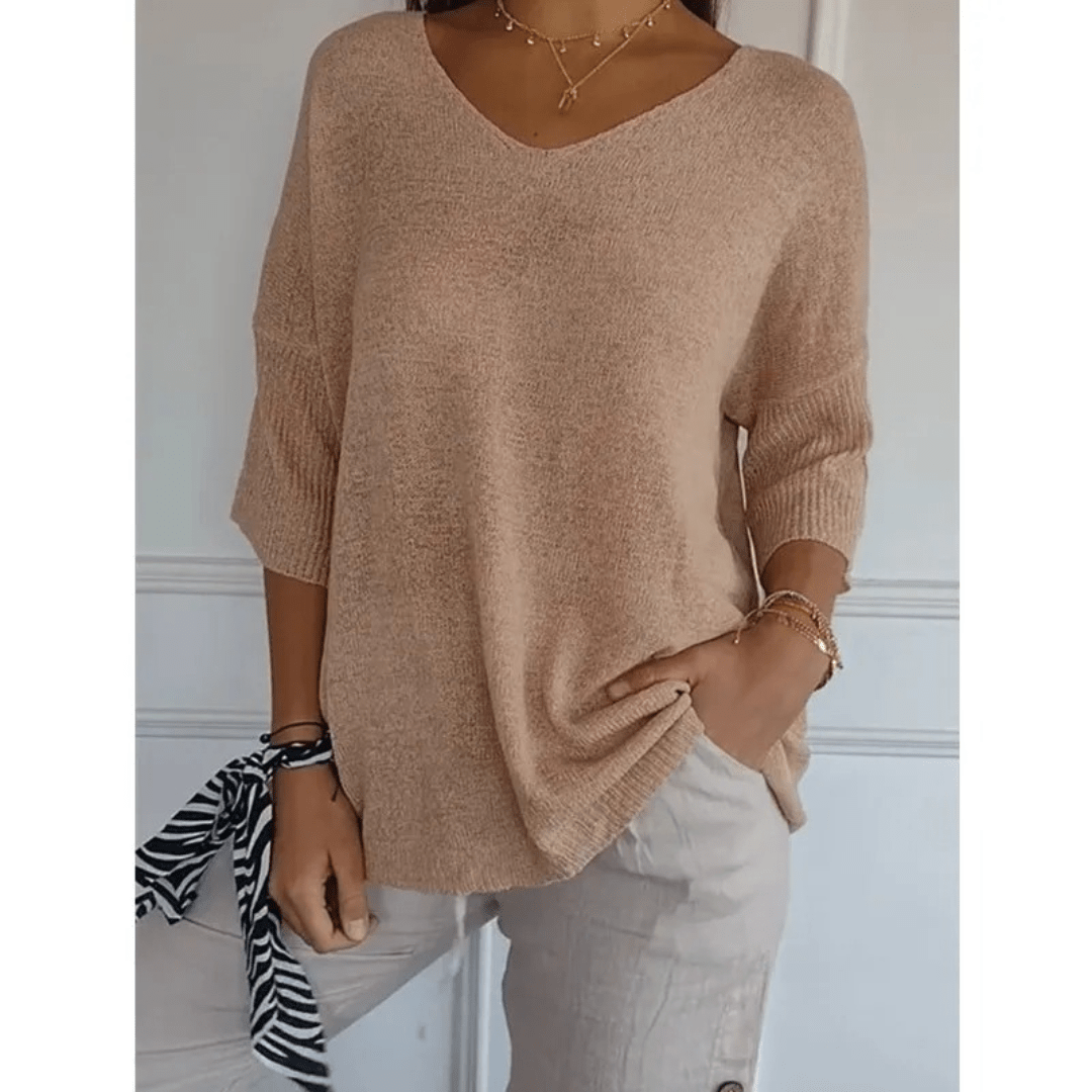 Adela | Women's V-Neck Relaxed Fit Tunic Top