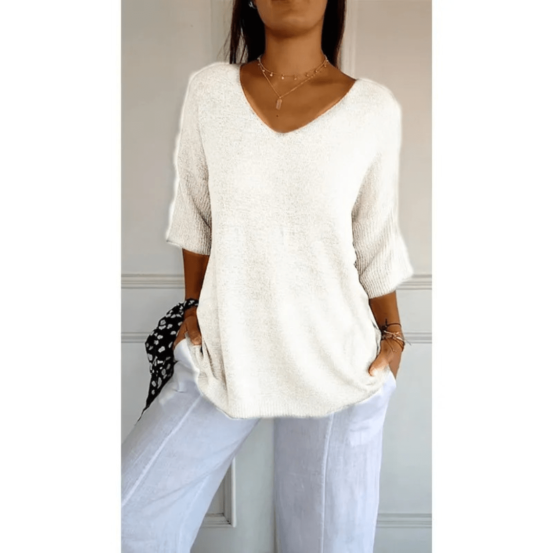 Adela | Women's V-Neck Relaxed Fit Tunic Top
