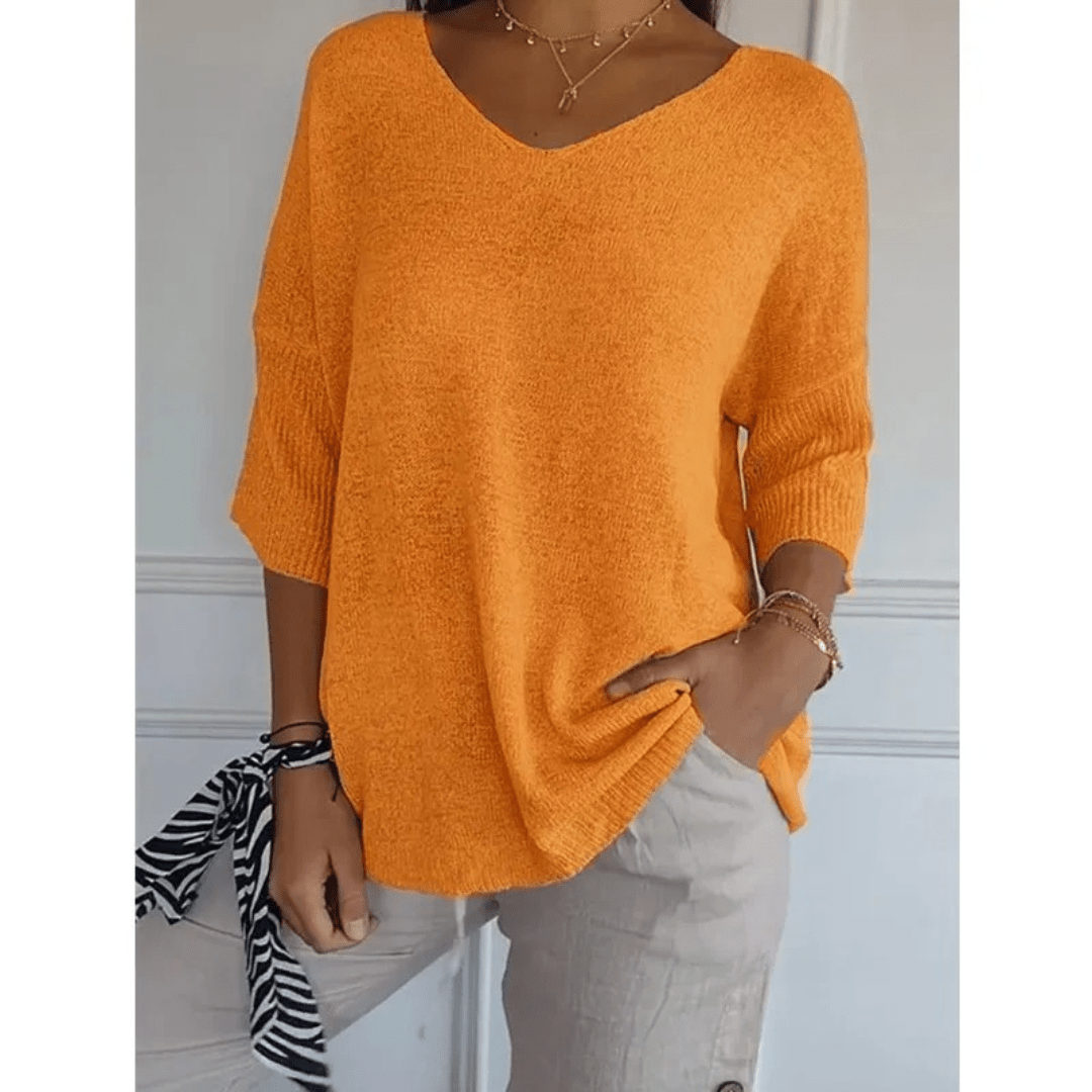 Adela | Women's V-Neck Relaxed Fit Tunic Top