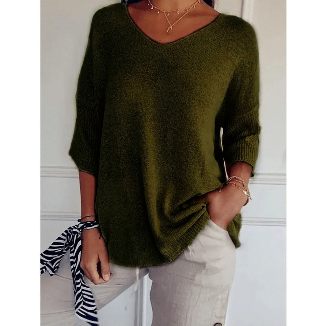 Adela | Women's V-Neck Relaxed Fit Tunic Top