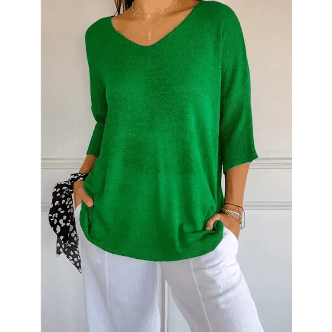 Adela | Women's V-Neck Relaxed Fit Tunic Top