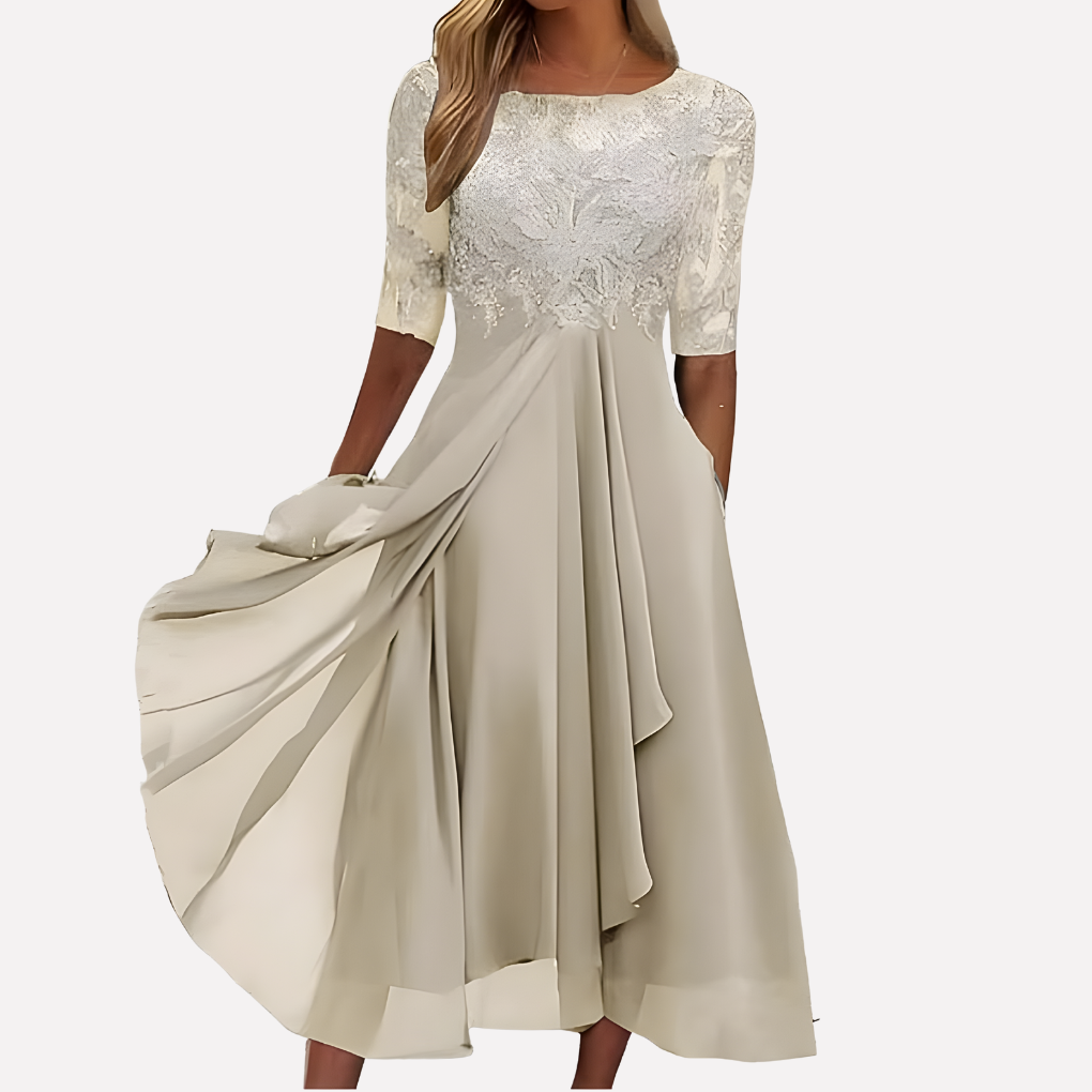 Greer | Women's Lace A-Line Midi Dress