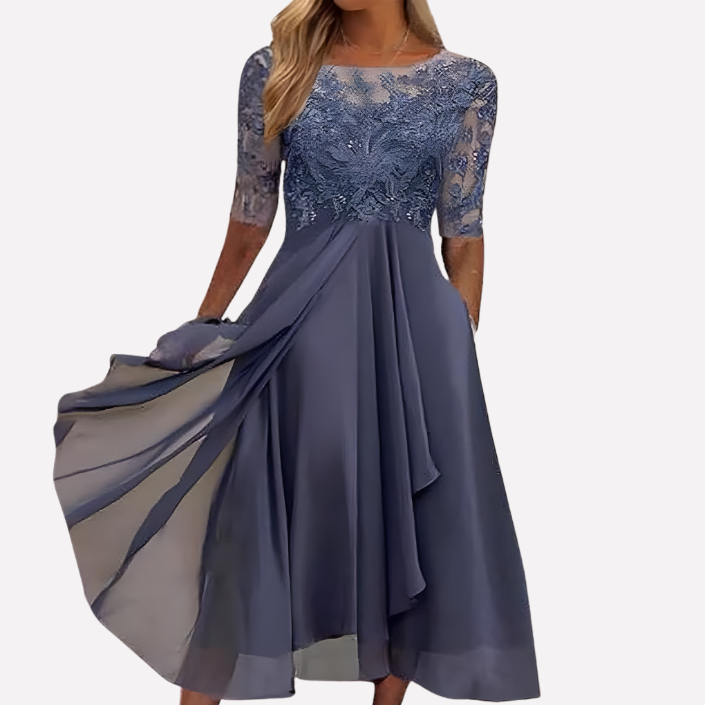Greer | Women's Lace A-Line Midi Dress