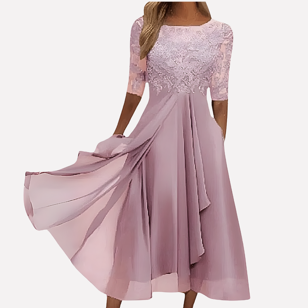 Greer | Women's Lace A-Line Midi Dress