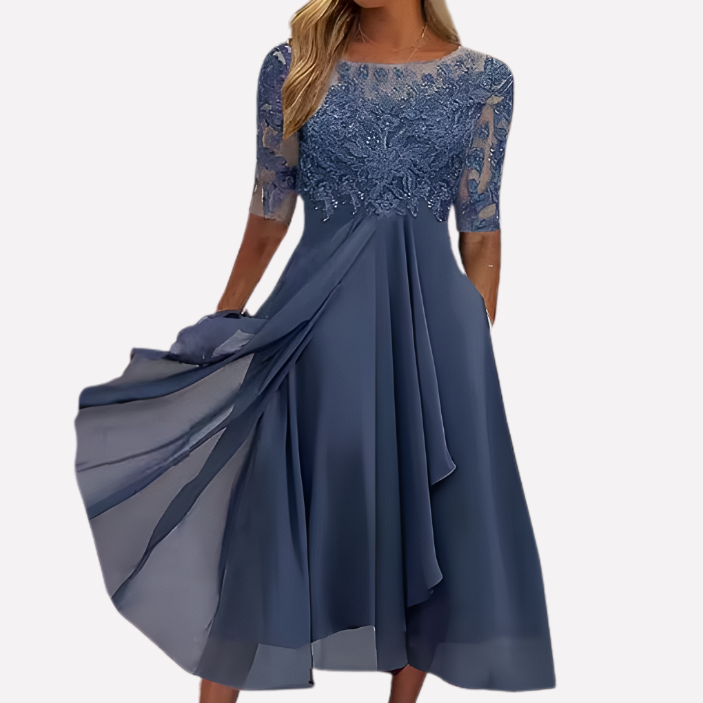 Greer | Women's Lace A-Line Midi Dress