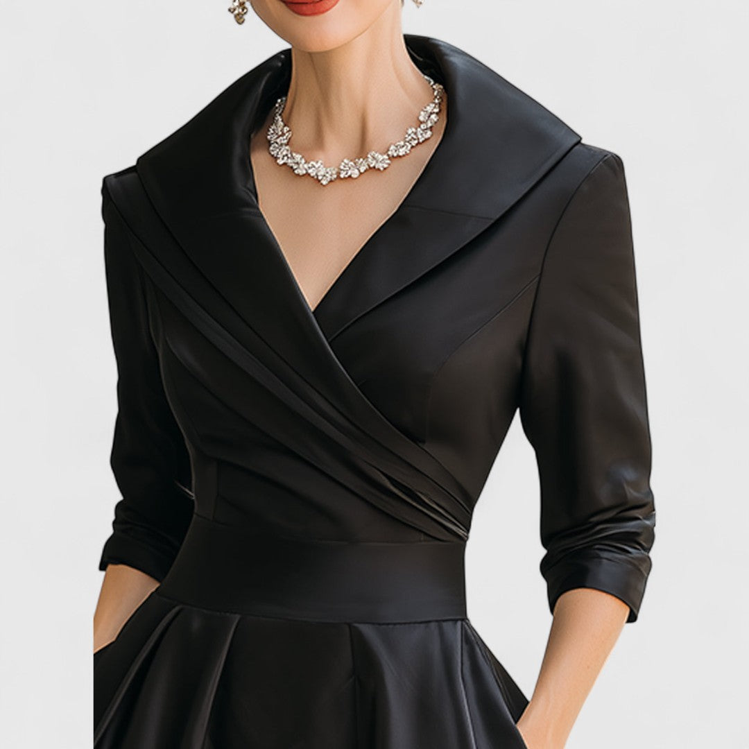 Dinah | Women's V-Neck A-Line Midi Dress