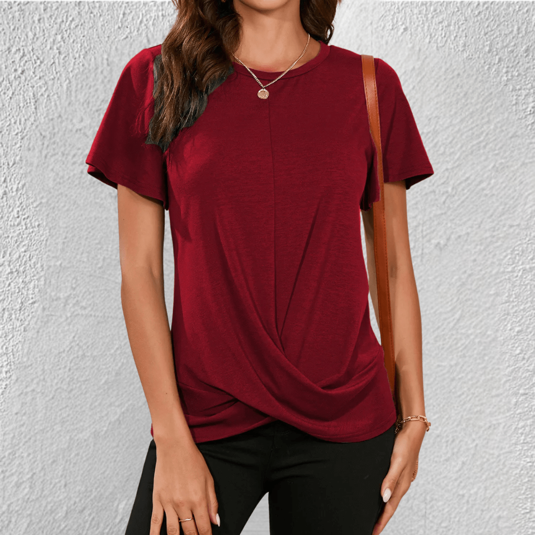 Adeline | Women's Twist Front Casual T-Shirt