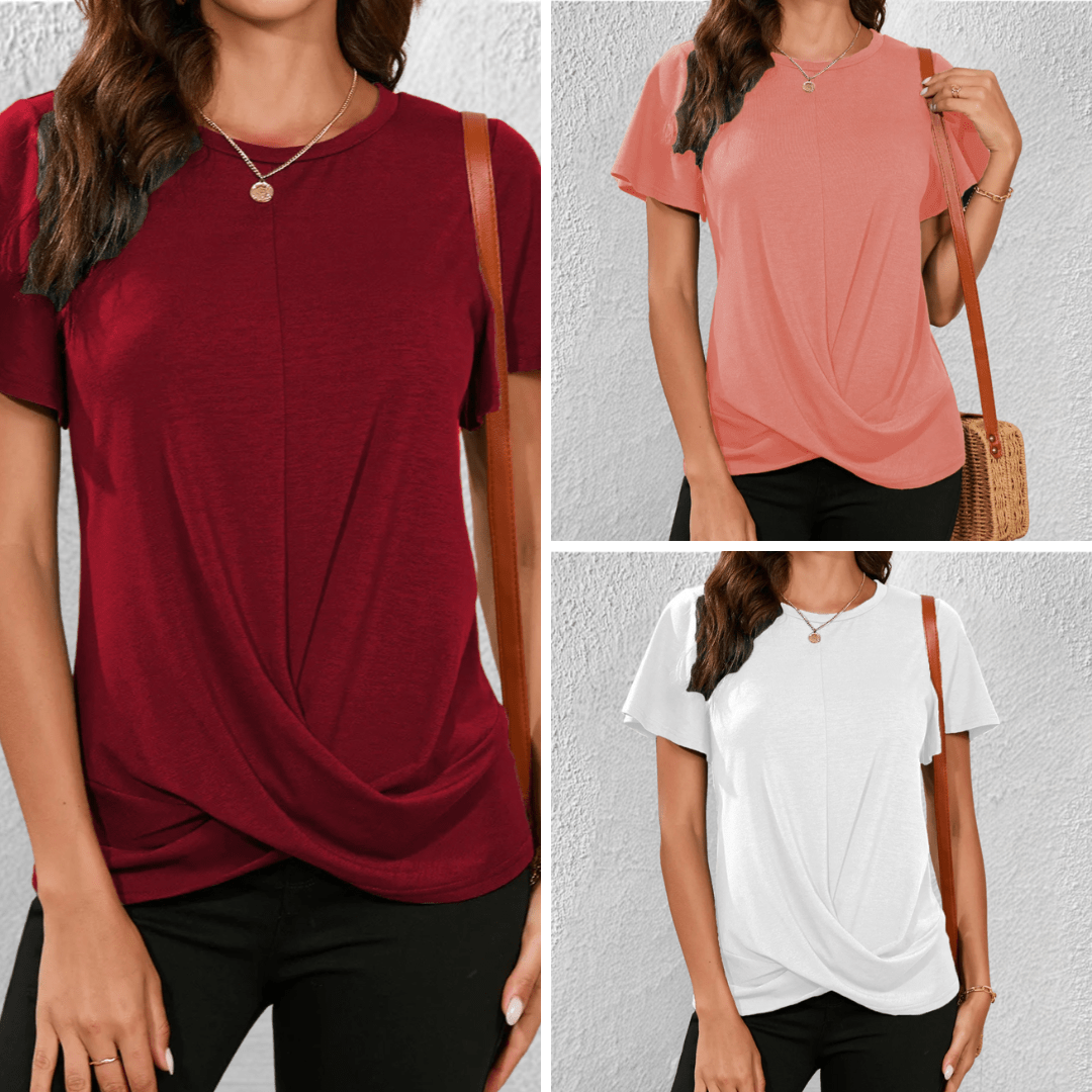 Adeline | Women's Twist Front Casual T-Shirt