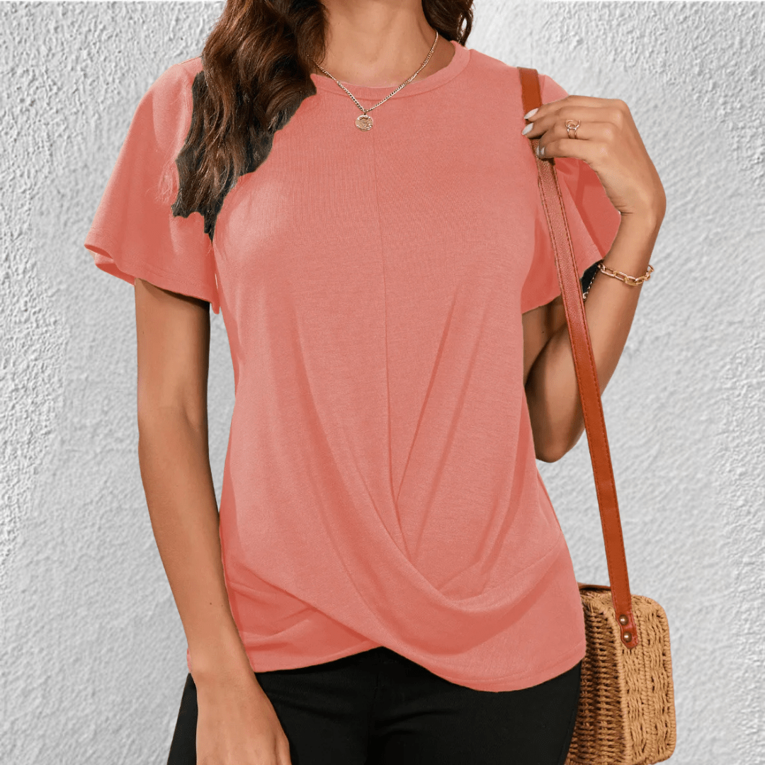 Adeline | Women's Twist Front Casual T-Shirt