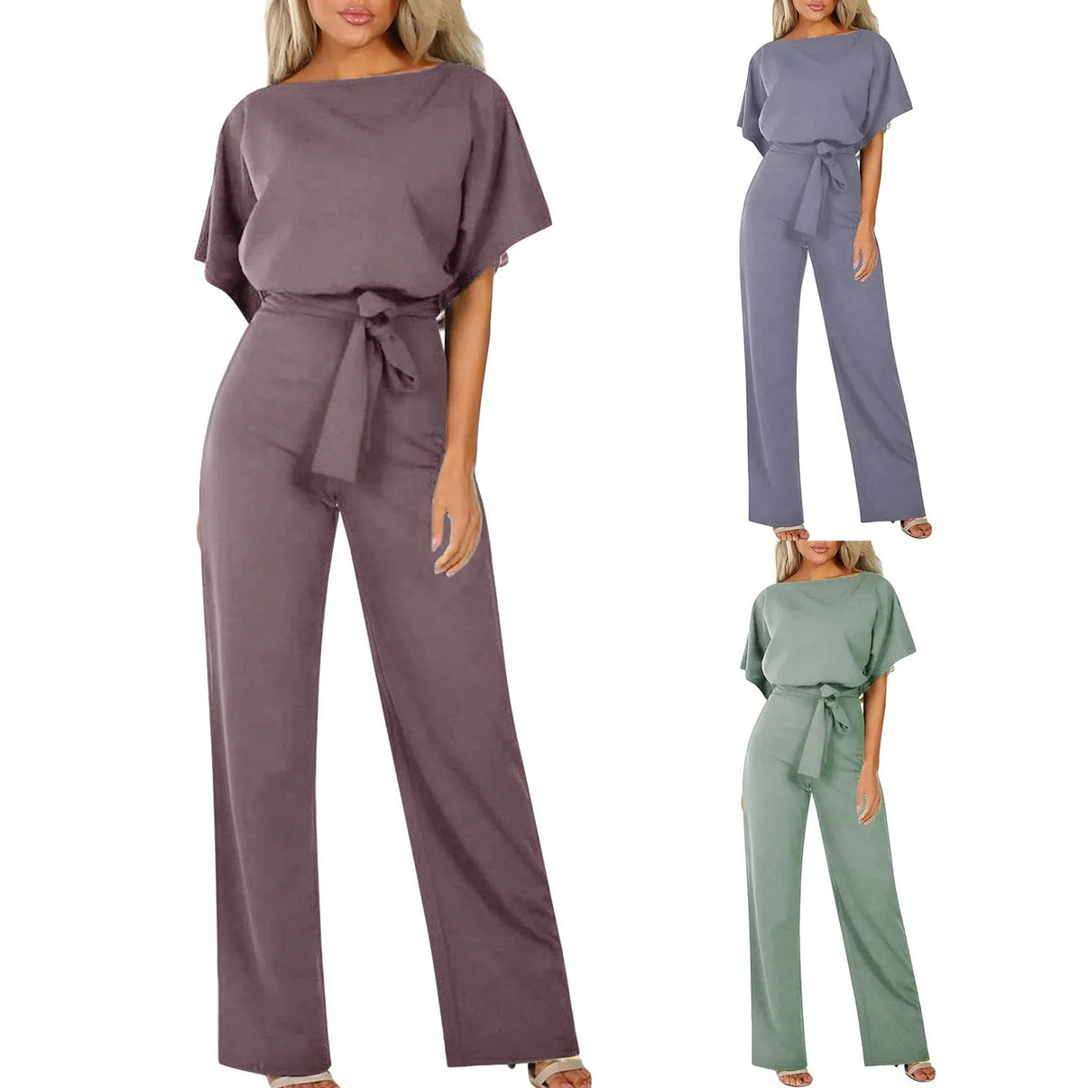 Fleur | Women's Wide Leg Belted Jumpsuit