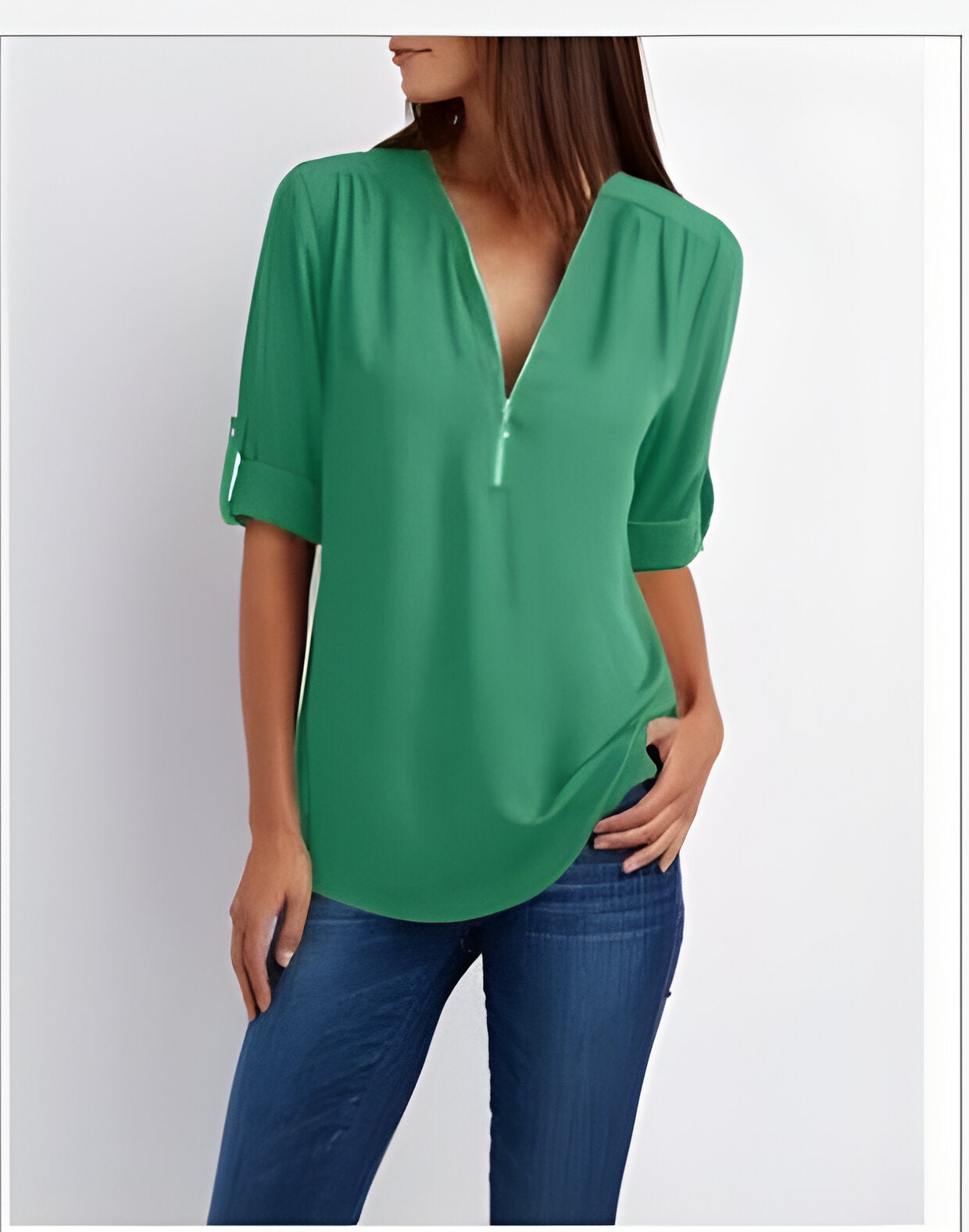 Catherine | Women's Zip Front Blouse