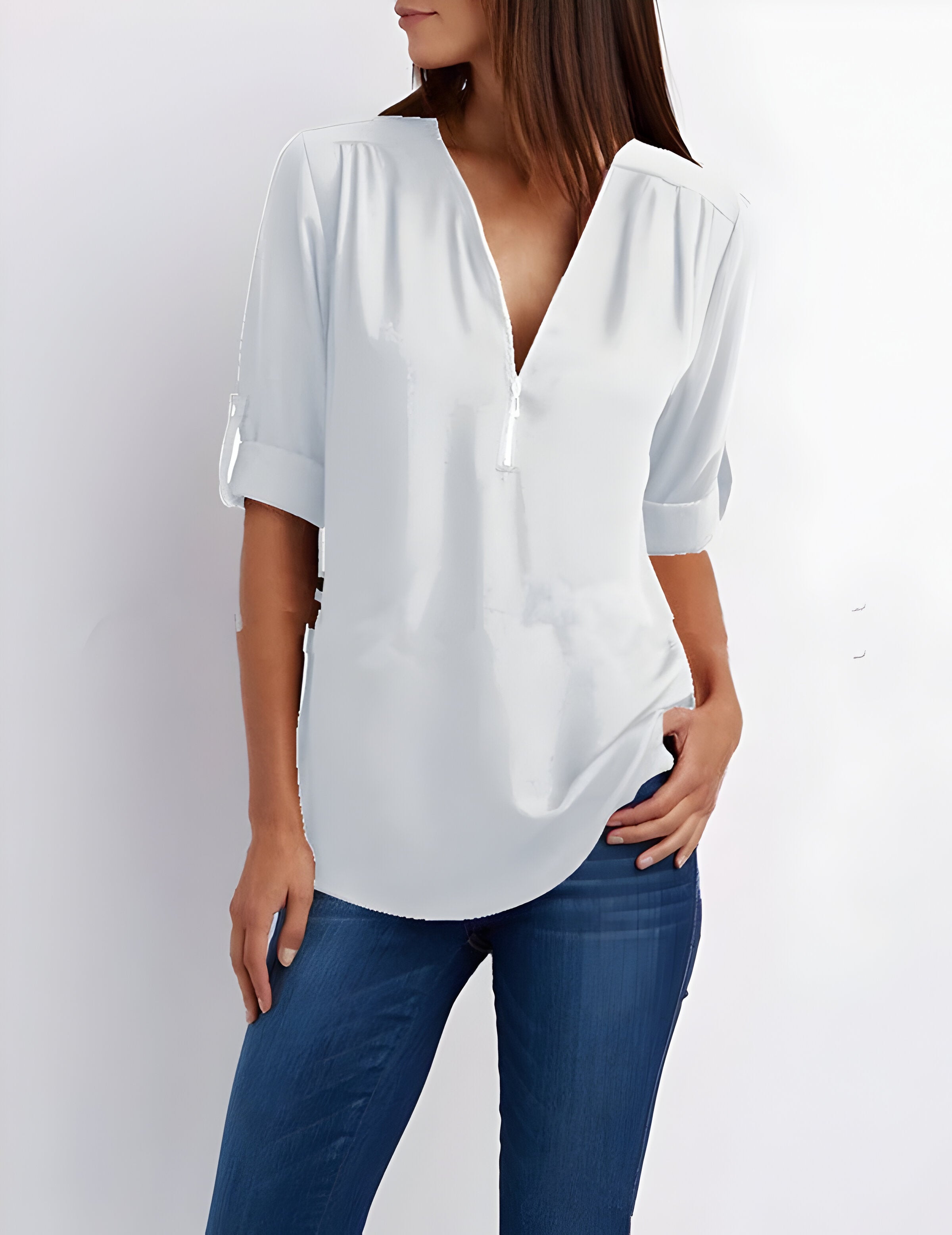 Catherine | Women's Zip Front Blouse