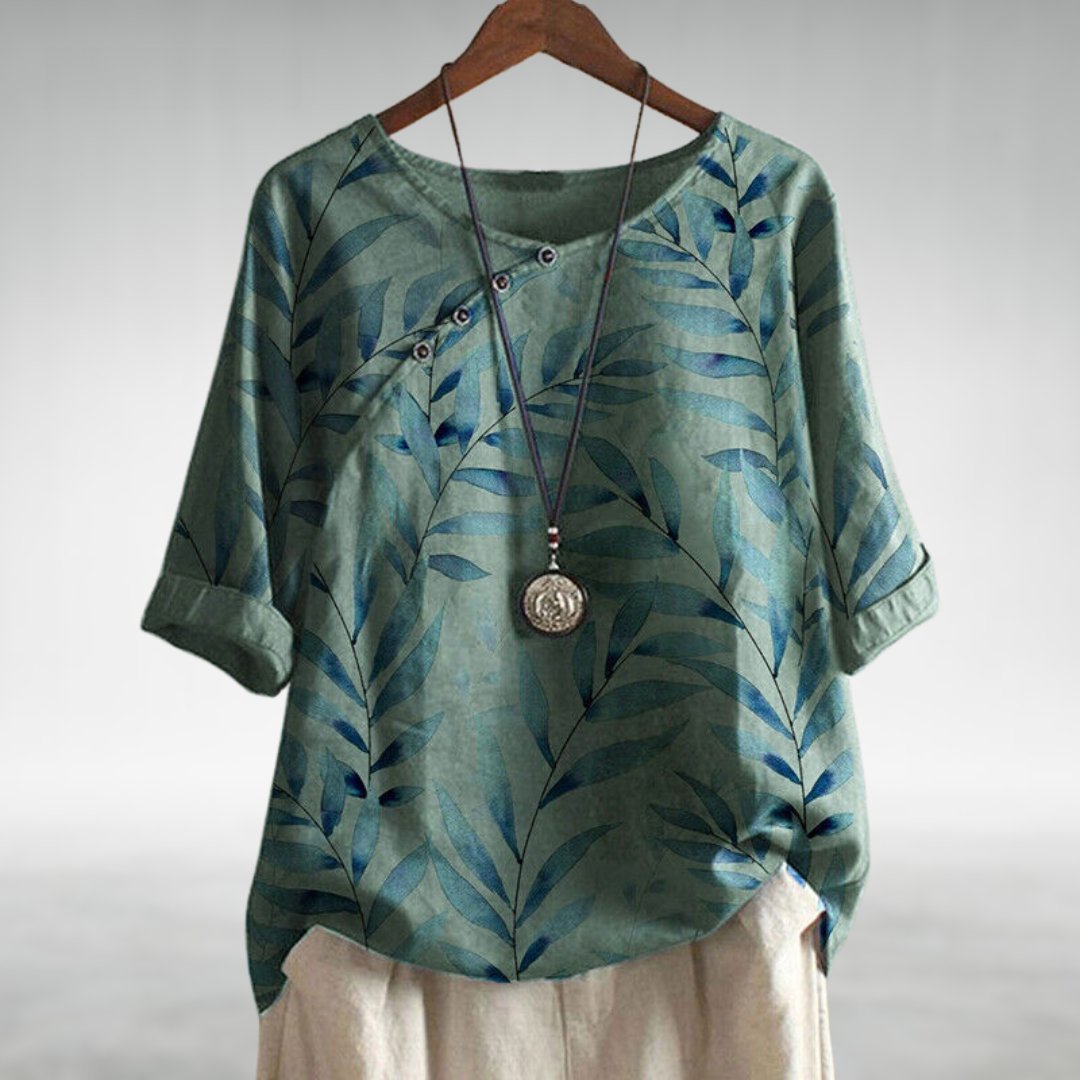 Caroline | Women's Floral Button-Up Blouse