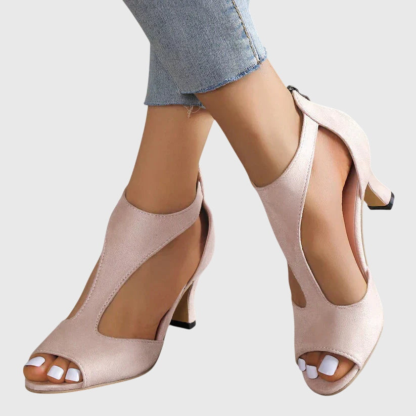 Eulalia | Women's Peep Toe T-Strap Heels