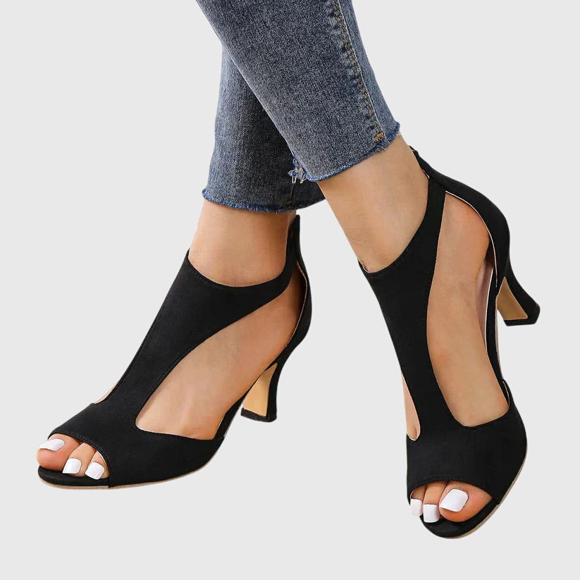 Eulalia | Women's Peep Toe T-Strap Heels