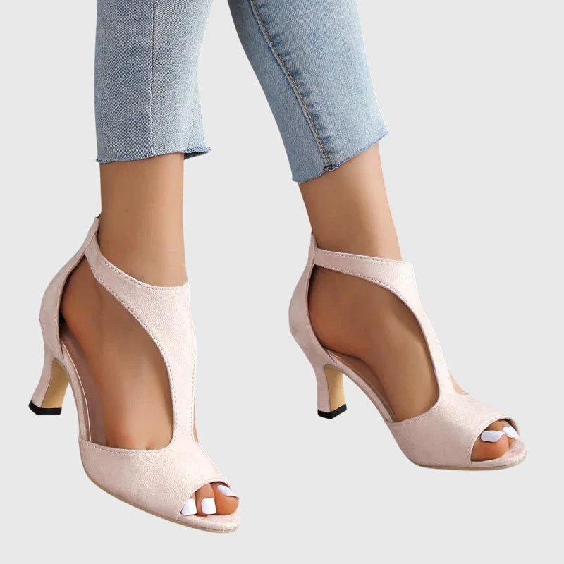 Eulalia | Women's Peep Toe T-Strap Heels