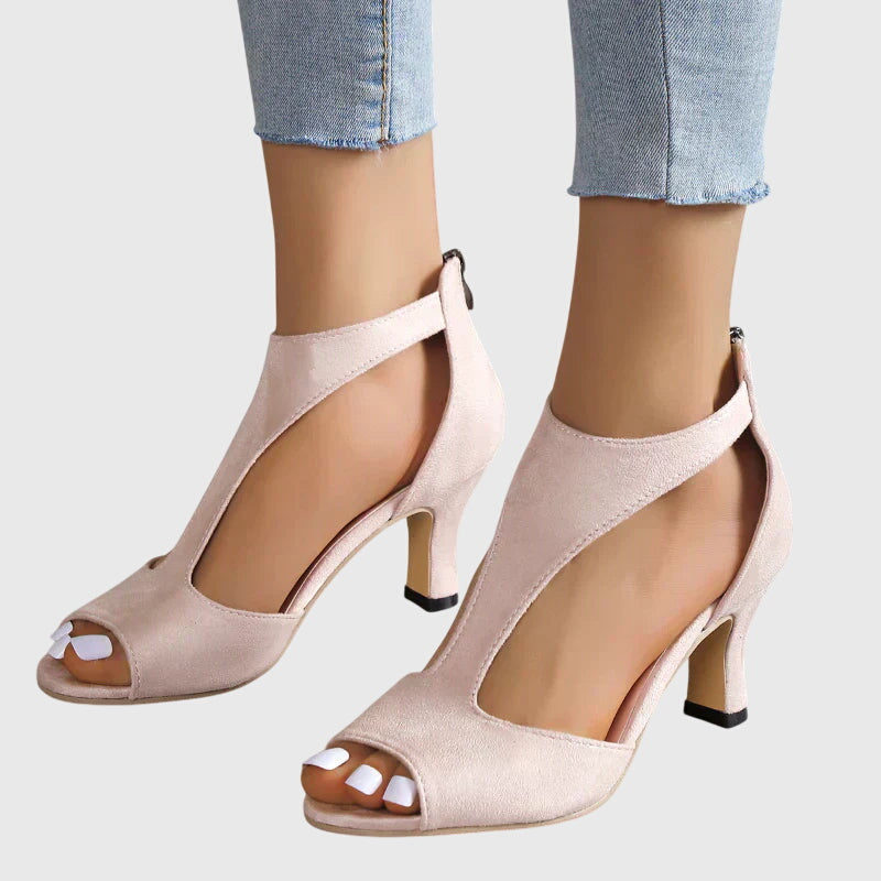 Eulalia | Women's Peep Toe T-Strap Heels