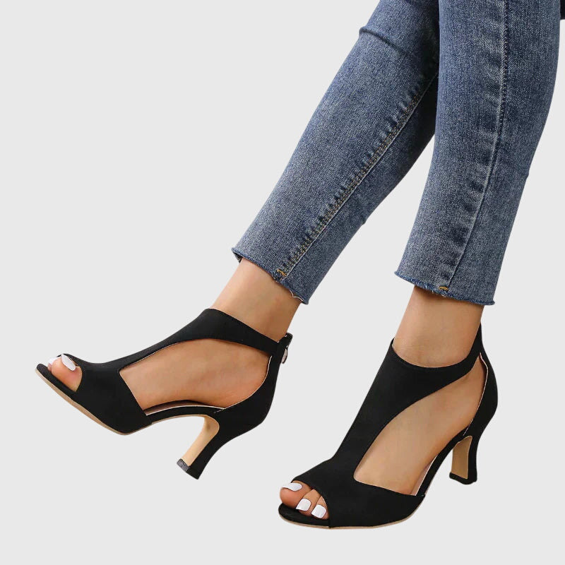 Eulalia | Women's Peep Toe T-Strap Heels