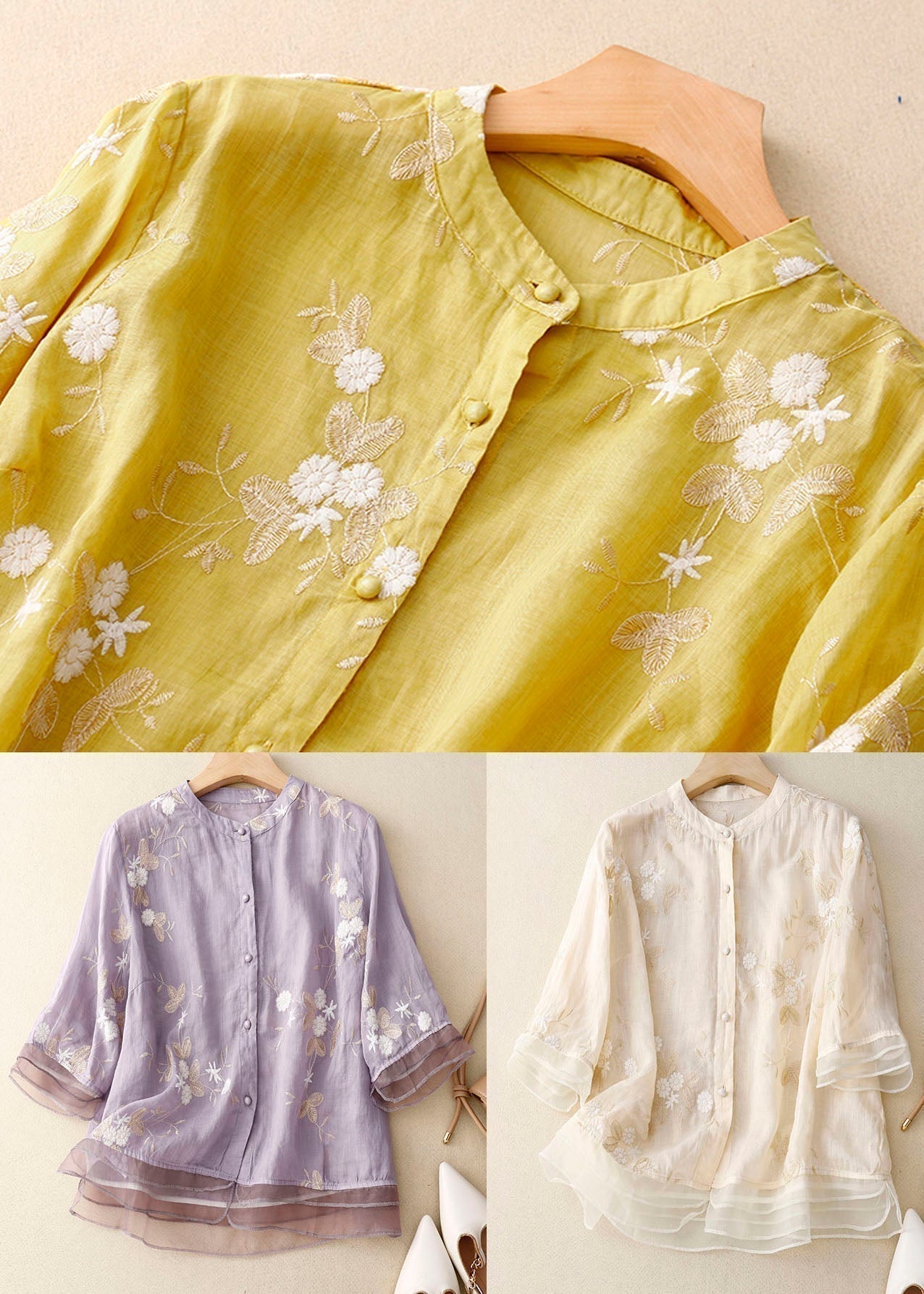 Cassandra | Women's Button-Down Floral Blouse