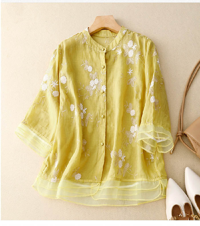 Cassandra | Women's Button-Down Floral Blouse